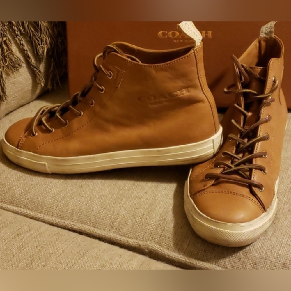 Coach Leather High Top Sneakers